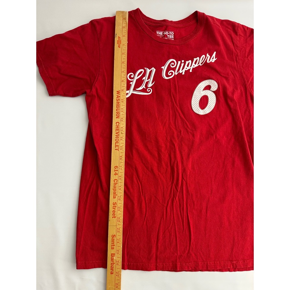 Adidas LA‎ Clippers Jordan #6 Red T-Shirt NBA Basketball Men's Medium Crew Neck - Picture 6 of 10